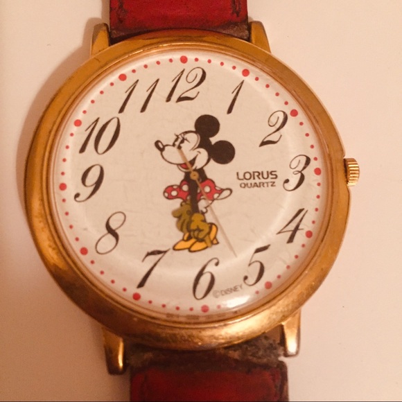 Vintage Gold Tone Lorus Disney Mickey M Watch - Picture 1 of 5
